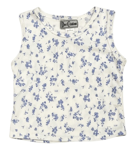 Dori Blue Floral Tank Top