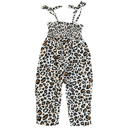 SP Love Leopard Muslin Smocked Jumpsuit