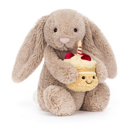 Jellycat Bashful Beige Bunny "Birthday"