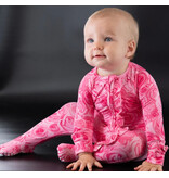 Pink Roses Ruffle Footie