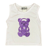 Dori Purple Glitter Bear Tank Top