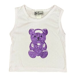 Dori Purple Glitter Bear Tank Top