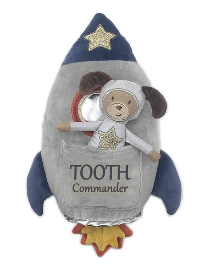 Mon Ami Rocket Ship Tooth Fairy Pillow Set