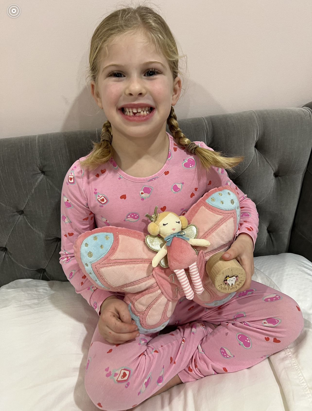 Mon Ami Butterfly with Doll Tooth Fairy Pillow