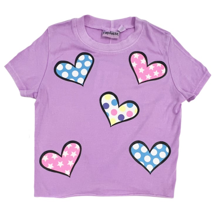 Firehouse Grape Multi Heart Toss SS Tee