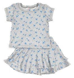 Sofi Grey Floral Skort Set