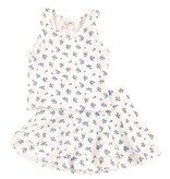 Sofi Ivory Blue Roses Skort Set