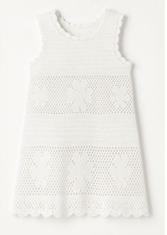 Limeapple White Crochet Coverup