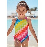 Limeapple Bright Chevron 1pc Swimsuit