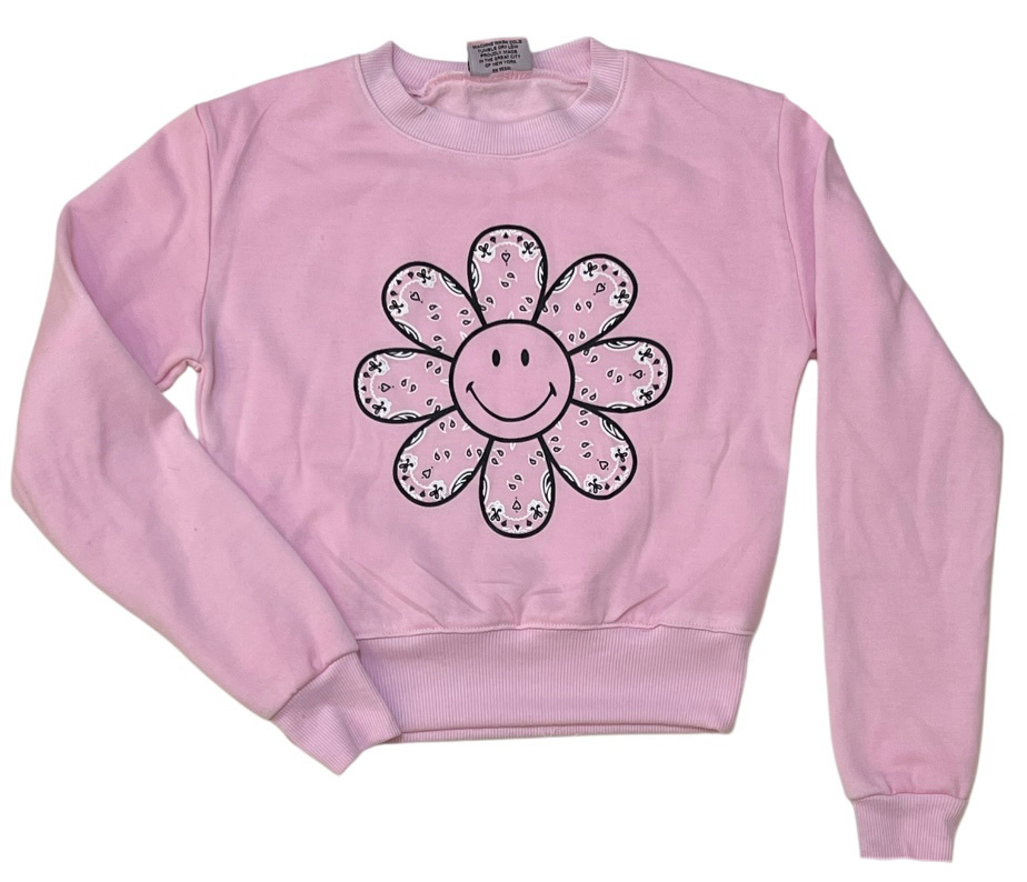 Firehouse Ice Pink Bandana Flower Sweatshirt