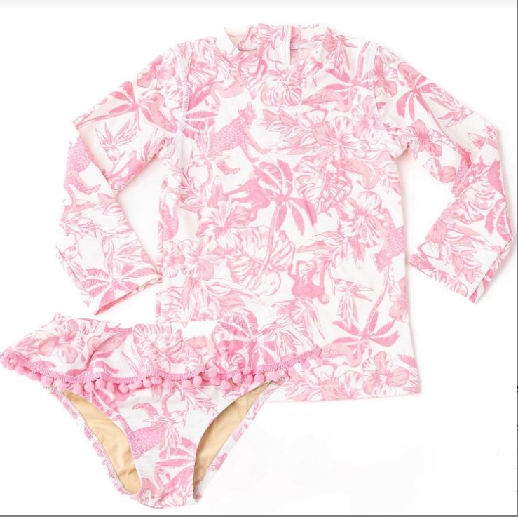 Shade Critters Pink Paradise Rashgd 2pc Inf.Swimsuit