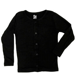 FBZ Black Ribbed Long Cardigan