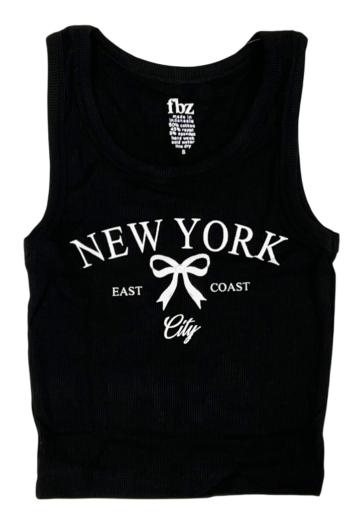 FBZ Blk NYC Coquette Bow Tank