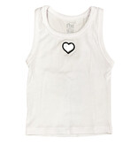 FBZ Cut Out Heart Wht Tank Top