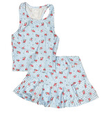 FBZ Fancy Floral Check Skort Set