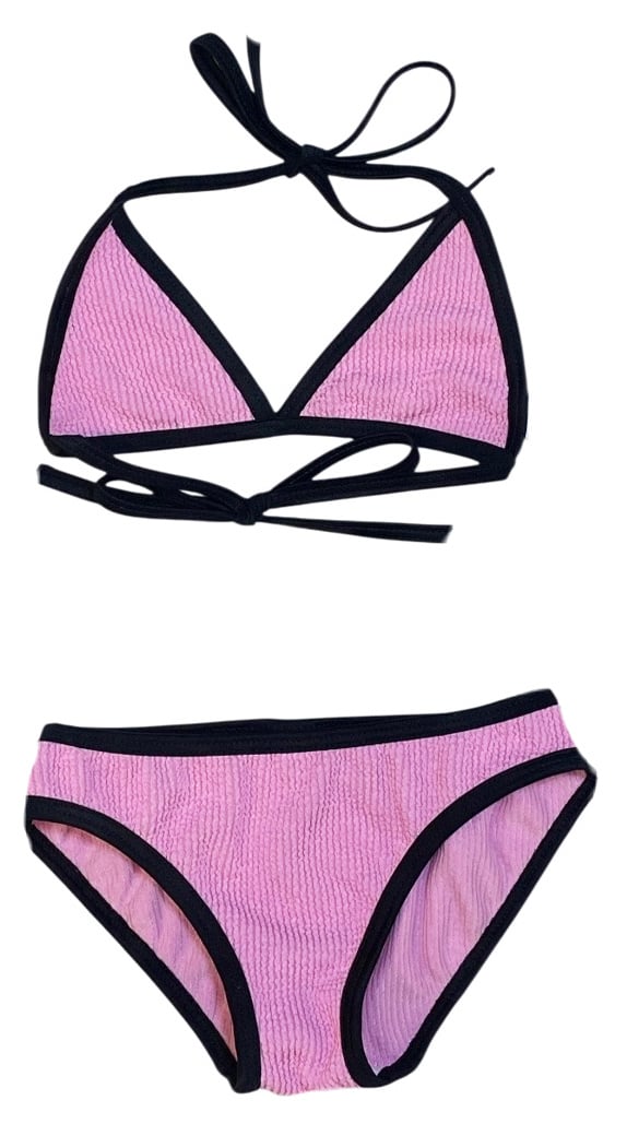 Cruz Pink/Blk Triangle Crinkle Bikini