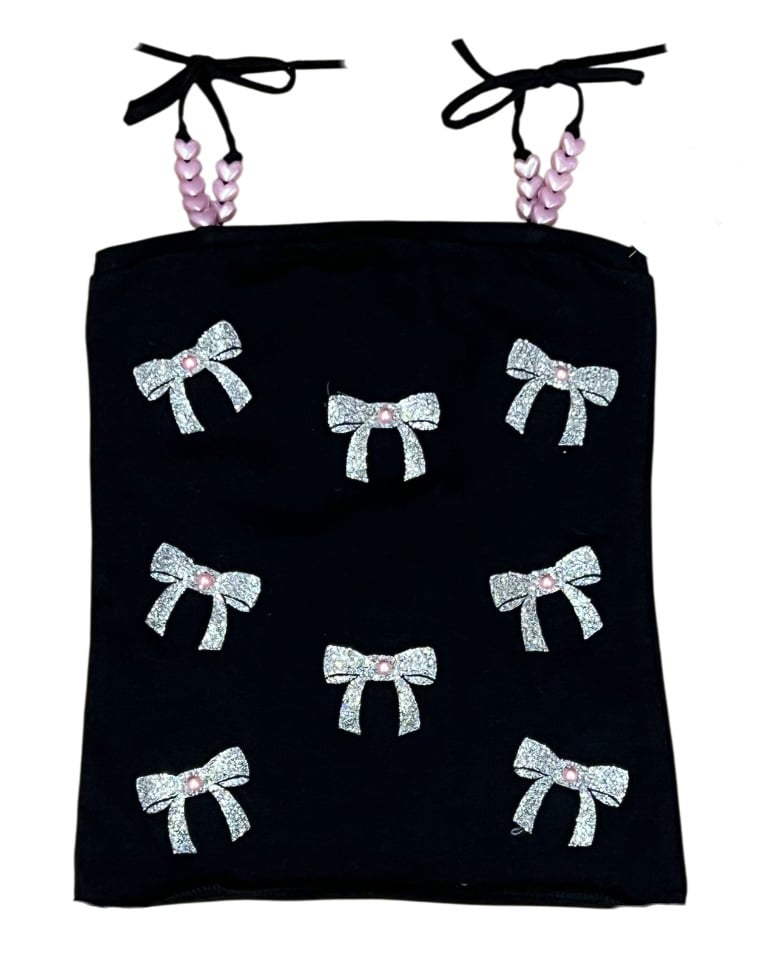 Hope Glitter Bow Strappy Tank