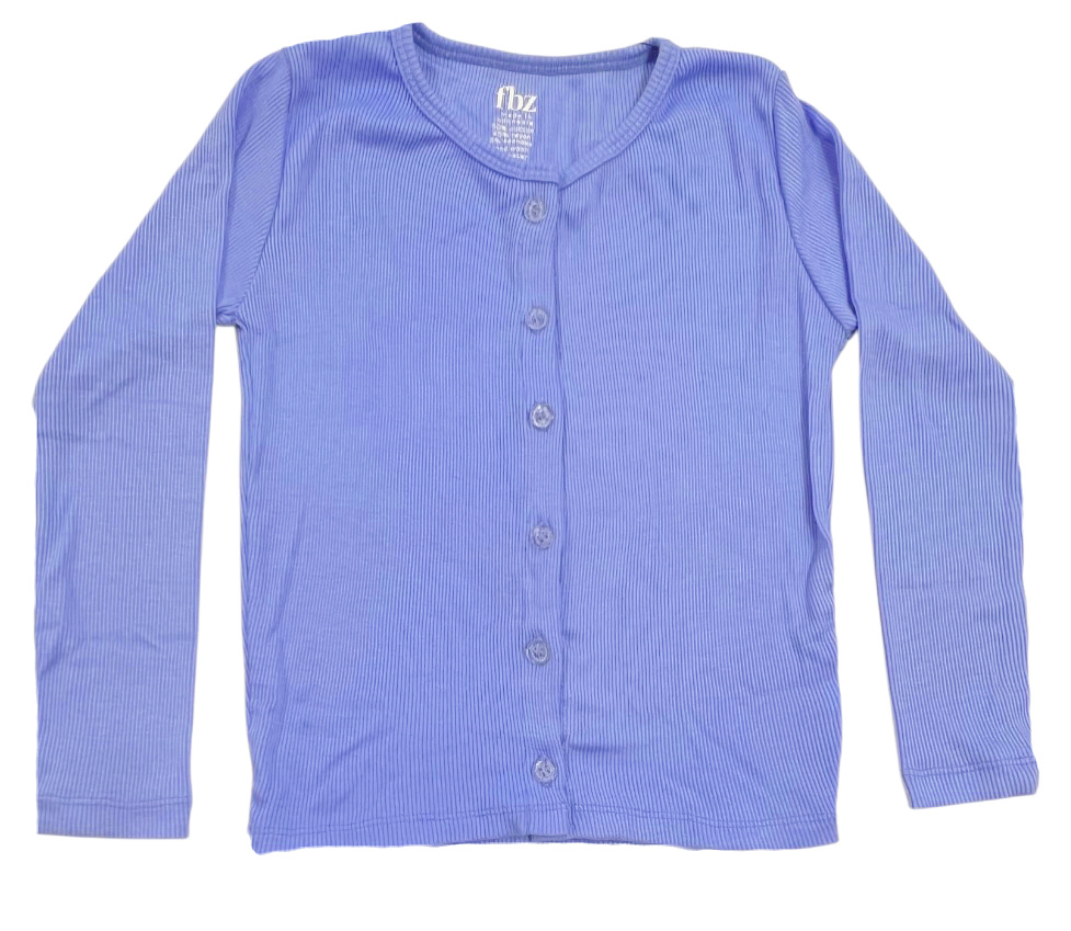 FBZ Pretty Blue Ribbed Cardigan