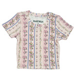 KatieJ NYC Shabby Floral Stripe Ribbed Tee