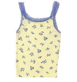 FBZ Yellow/Blue Lace Trim Tank Top