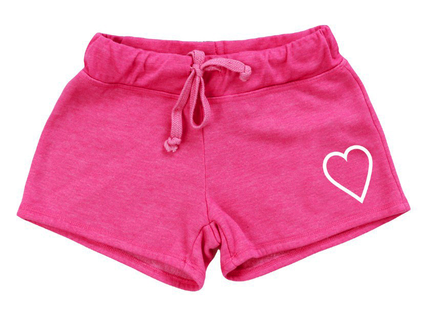 T2Love Fuchsia Draw String Heart Shorts