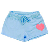 T2Love Sky Blue Draw String Heart Shorts
