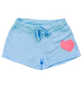 T2Love Sky Blue Draw String Heart Shorts