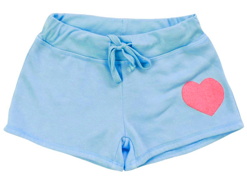 T2Love Sky Blue Draw String Heart Shorts