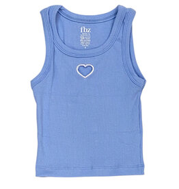 FBZ Cut Out Heart Blue Tank Top