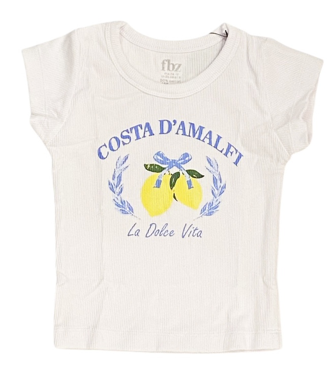 FBZ Almafi Lemon Ribbed SS Top