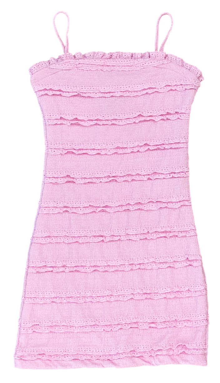 FBZ Pink Ruffle Stretch Dress