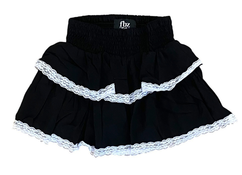 FBZ Black/White Lace Trim Skirt