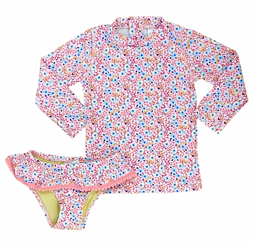 Shade Critters Bright Ditsy Floral Inf Rashguard Set