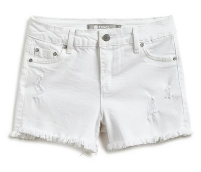 Tractr White Distressed Fray Hem Shorts