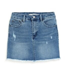 Tractr Lisa Fray Hem Denim Skirt