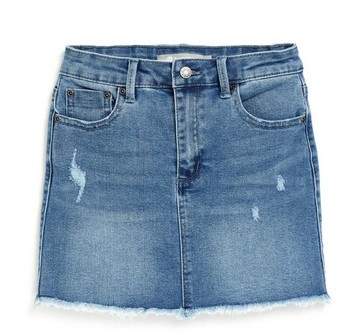 Tractr Lisa Fray Hem Denim Skirt