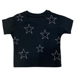 Mia Black Rhinestone Stars Top