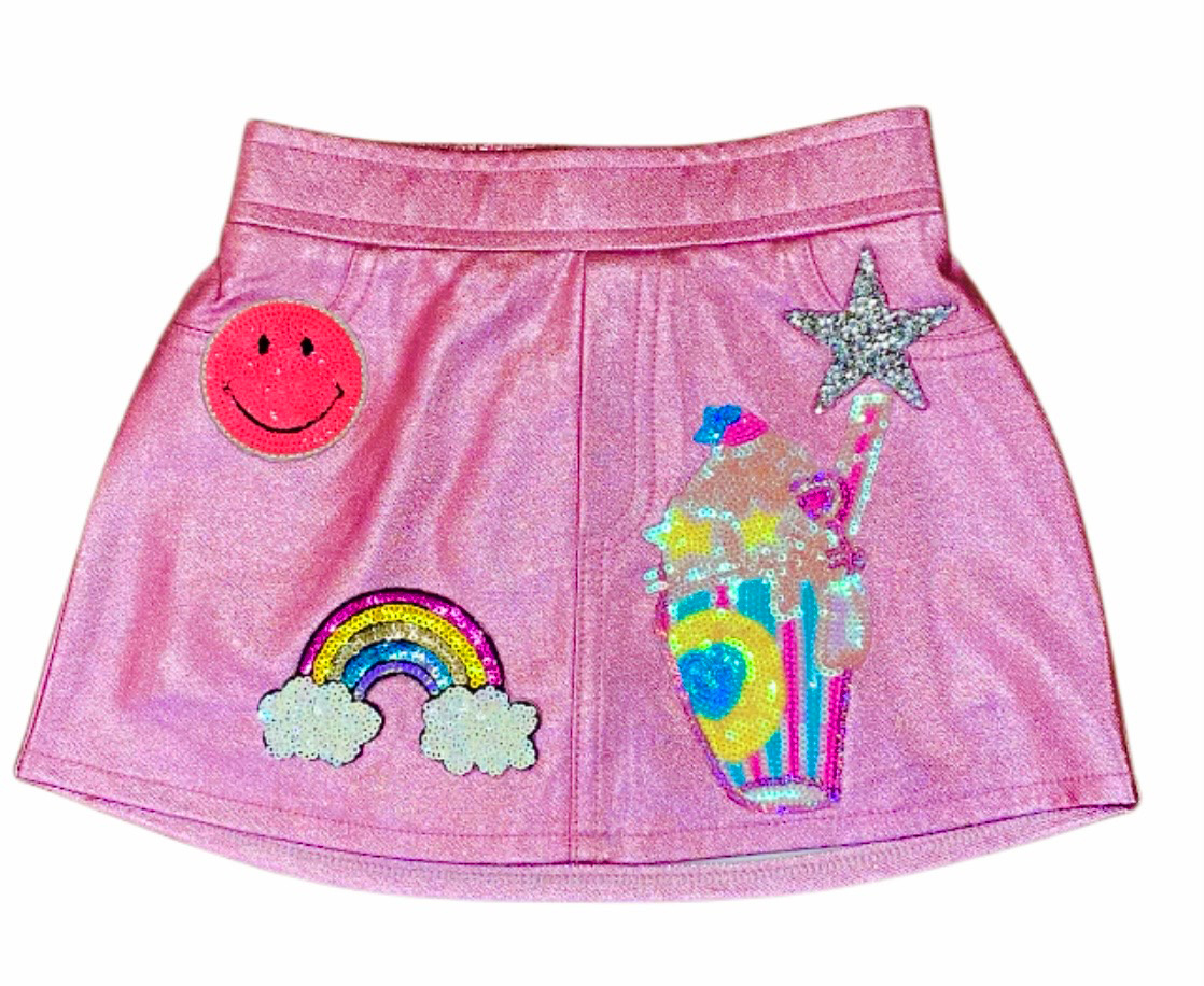 Mia Pink Metallic Skort