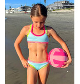 PQ Rainbow Embr. Ice Blue Bikini