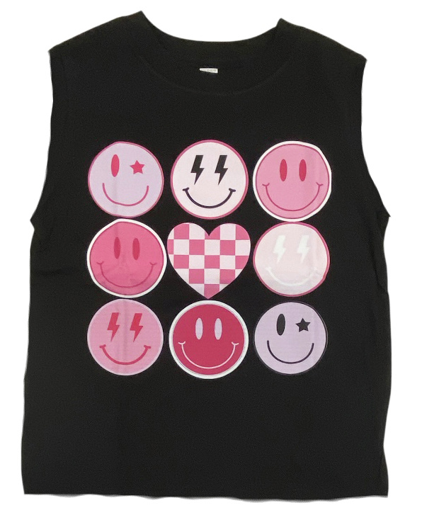 LbL Retro Smiley Heart Tank Top