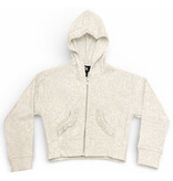FBZ Grey Ruffle Trim Zip Hoodie