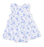 Angel Dear Blue Vines Floral Rib Onesie Dress