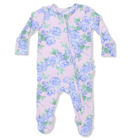 Angel Dear Blue Hydrangeas Ruffle Back Footie