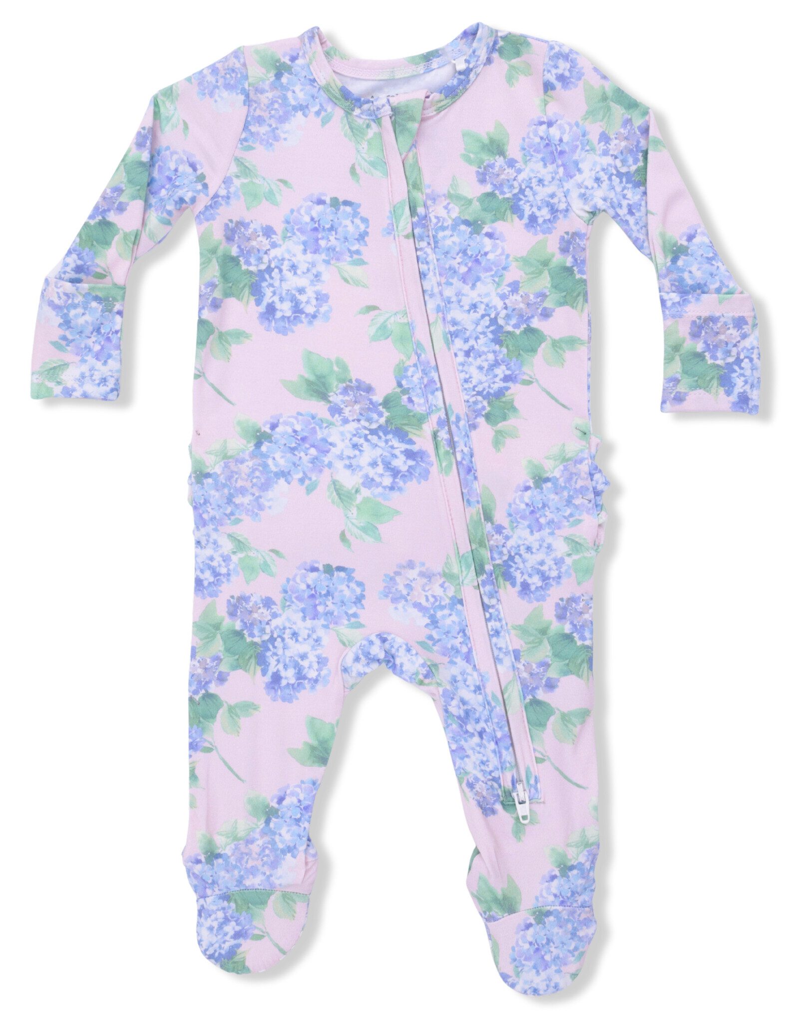 Angel Dear Blue Hydrangeas Ruffle Back Footie
