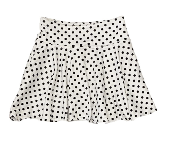 Dori Wht/Black Polka Dot Skort