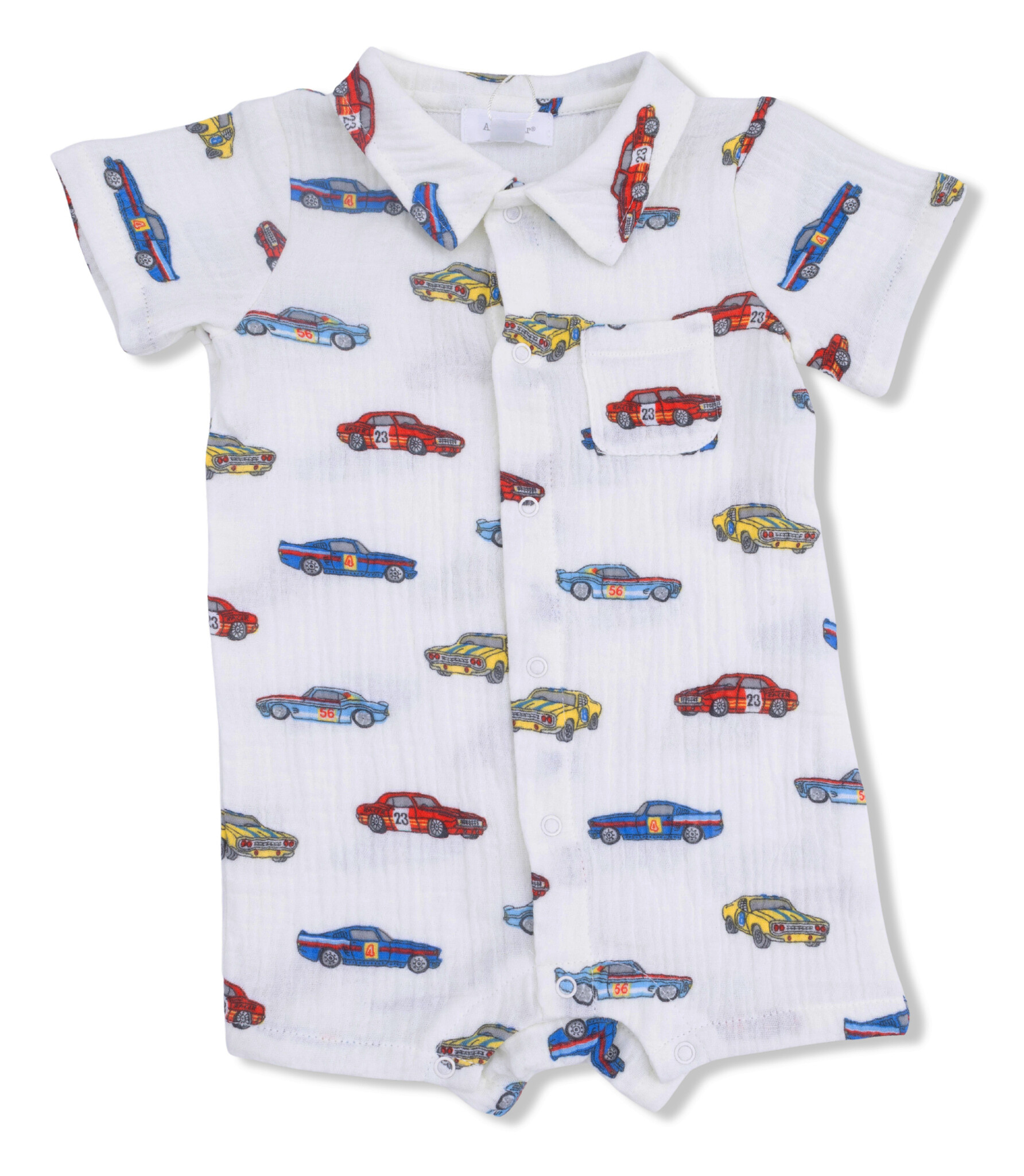 Angel Dear Race Car Gauze Romper