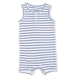 Angel Dear Navy Stripe Ribbed Romper