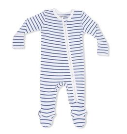Angel Dear Navy Stripe Ribbed Footie