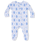 Angel Dear Blue Argyle Footie