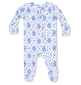 Angel Dear Blue Argyle Footie